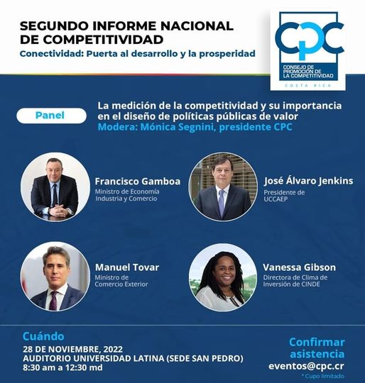FB – Unión Costarricense de Cámaras – UCCAEP | José Álvaro Jenkins, participa la mañana de este lunes en el panel.